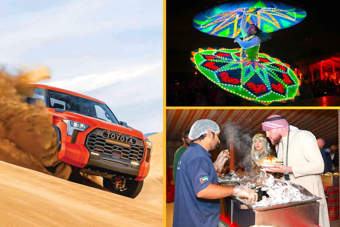 Dubai: Tour with BBQ Dinner, Camel Ride, & Traditional Show