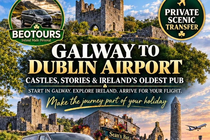 Från Galway till Dublins flygplats: Privat sightseeingtransfer