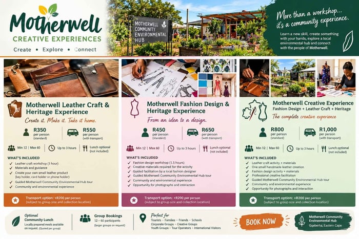 Gqeberha: tour del Motherwell Hub con laboratori creativi