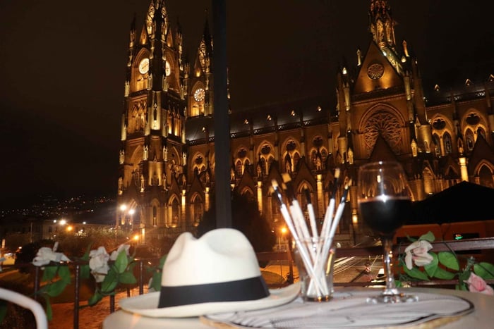Quito: Panama Hat Paint & Sip with exclusive Basilica views