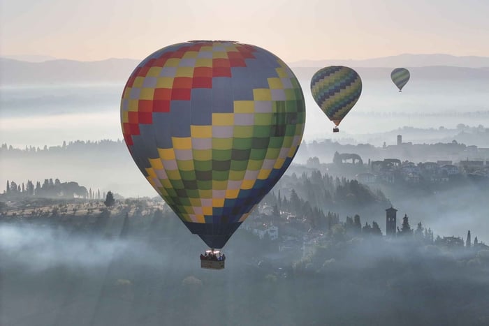 Chianti : vol en montgolfière avec Prosecco et pique-nique