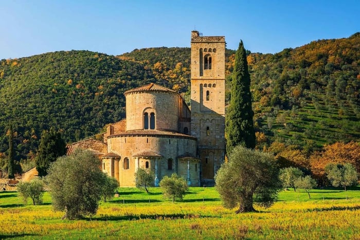 Firenze: Orcian laakso, Montalcino, Pienza lounaalla ja viinillä.