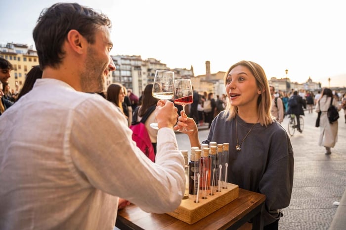 Florence : dégustation de vins face au Ponte Vecchio