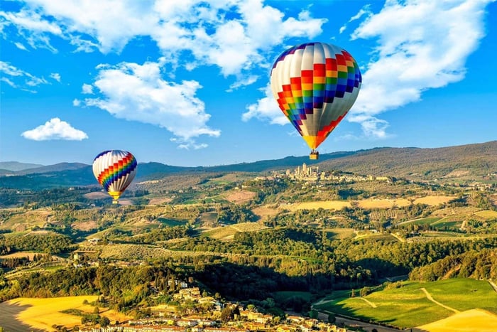 Vol en montgolfière en Toscane depuis la région du Chianti
