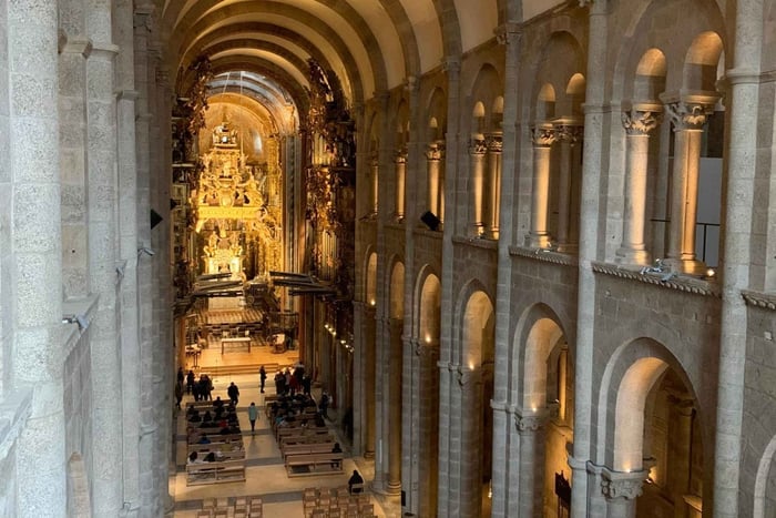 Tour Cathedral of Santiago with roofs & Portico de la Gloria