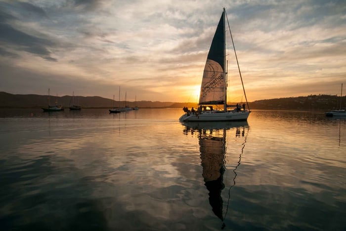 Knysna Sunset Sailing Cruise with Light Dinner and Wine