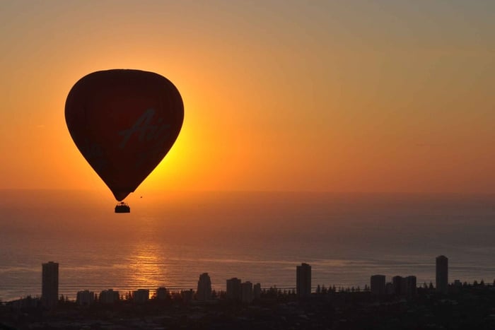 Australian auringonnousu 1 tunnin kuumailmapallolento