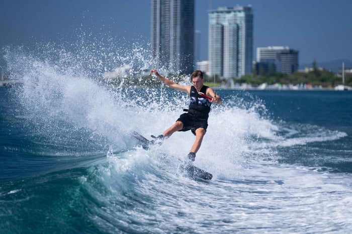 Wakeboarding or Wakesurfing Session