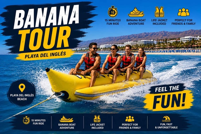 paseo en banana acuática en Playa del Inglés