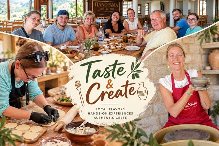 Crète : atelier de poterie et cours de cuisine avec repas
