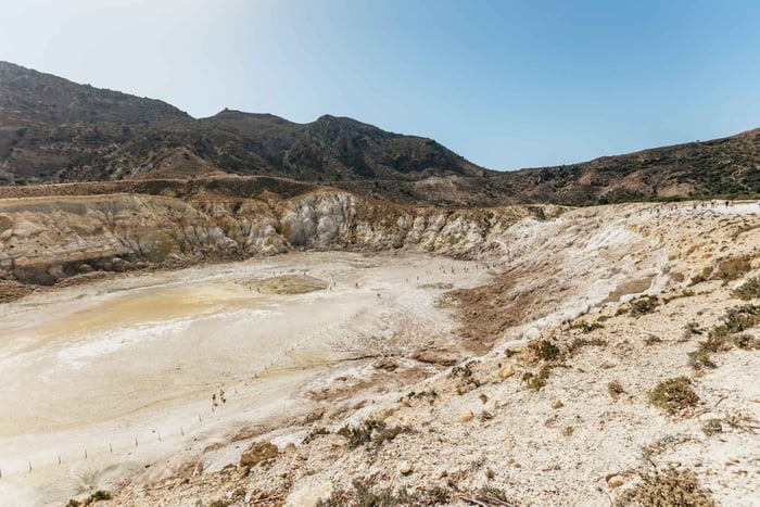 Van Kos: Vulkaan van het eiland Nisyros en Panagia Spiliani