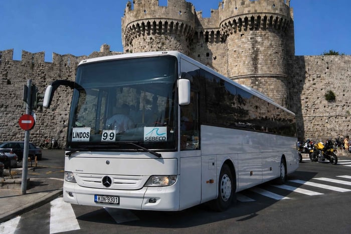 From Lindos: Rhodes Old Town trip with free time to explore