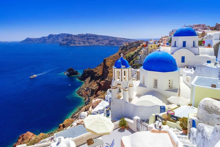 Desde Rethymno: excursión de un día completo a Santorini en barco