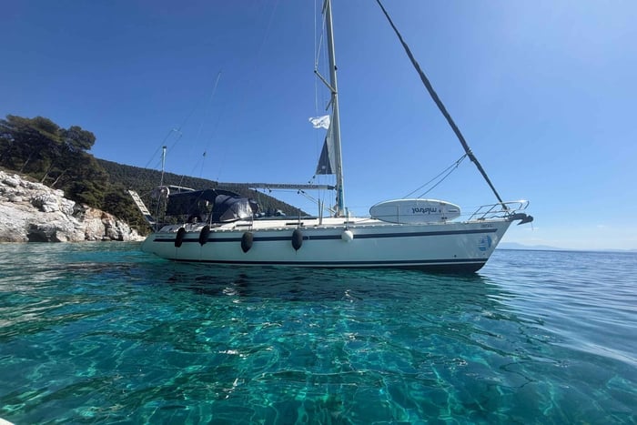 From Skopelos: Relaxed Open-Sail Day with Swimming & SUP