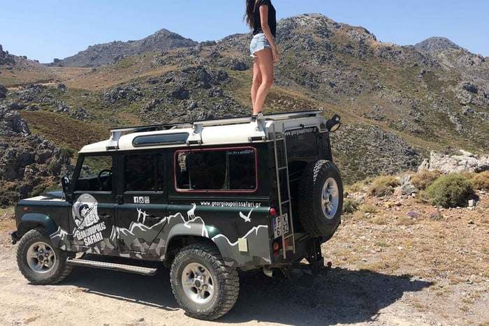 Experiência de safári de um dia inteiro em Land Rover por Georgioupolis
