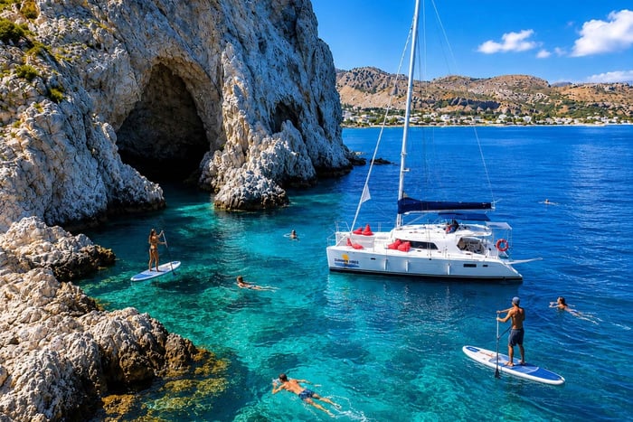 Kolympia: All Inclusive Swim & Snorkel Catamaran Cruise