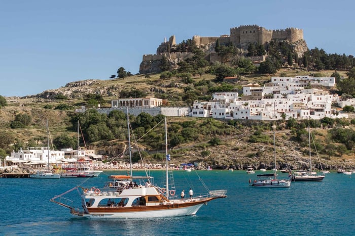Lindos: Rhodes South-East Coast Cruise with Swim Stops