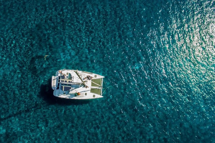 Santorini: Private Catamaran Cruise with Food & Drinks