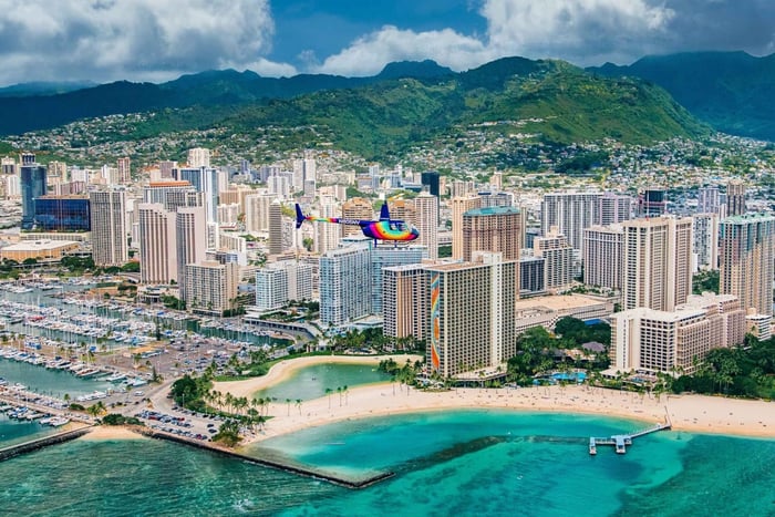 Oahu: Excursión de 20 minutos en helicóptero 'Doors On / Doors Off' en Waikiki