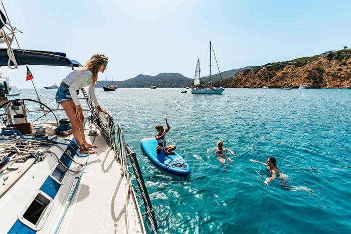 Depuis Ibiza : Excursion en voilier à Formentera avec arrêts à la plage