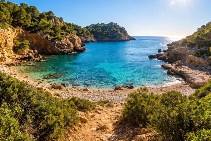 ruta de senderismo a una playa secreta para sentirte en otro mundo