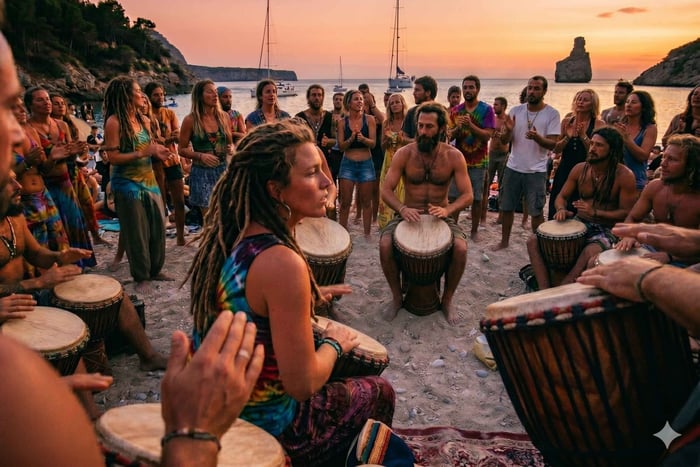 Hippie Beach, Sunset, Drums and Mojitos