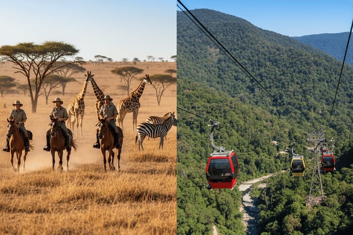 Fra Johannesburg: ridesafari og taubanetur