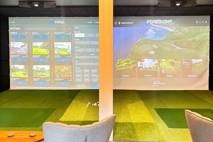 esperienza con simulatore di golf e putting green