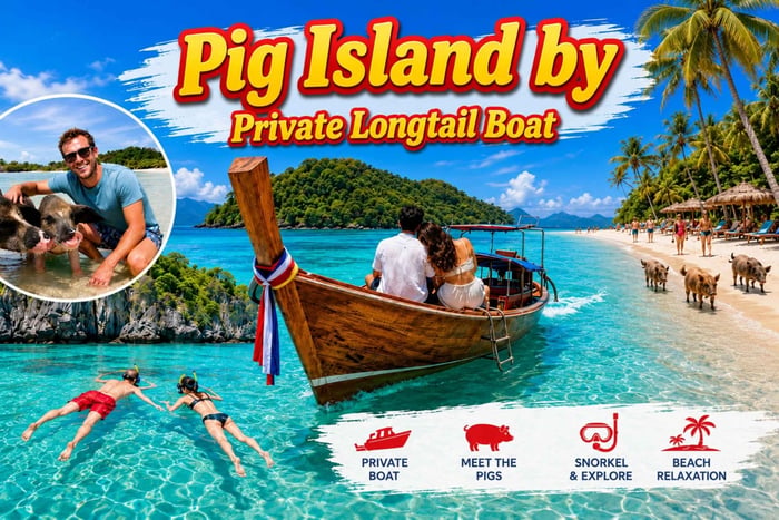 Ko Samui: bahía de Koh Tan y la isla de los cerdos en barco de cola larga privado