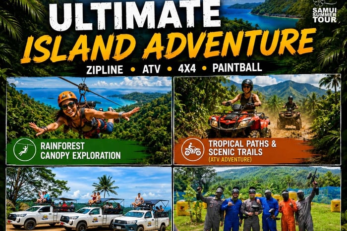 Det ultimative eventyr (zipline, ATV, firehjulstrækker, paintball)