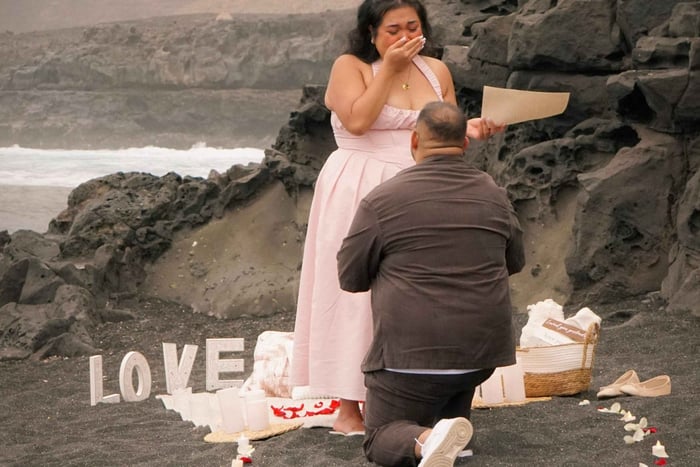Private proposal with decorations and photos in Lanzarote
