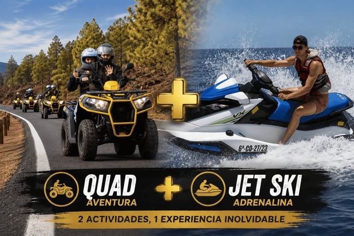 Tenerife: 3 uur quad naar de Teide & 1 uur jetski