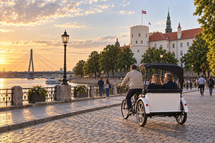 Riga: privérondrit langs hoogtepunten van de oude stad per fietsriksja