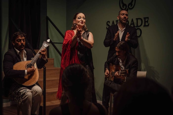 Lisboa: Espectáculo de fado con vino Quinta do Gradil en Baixa-Chiado