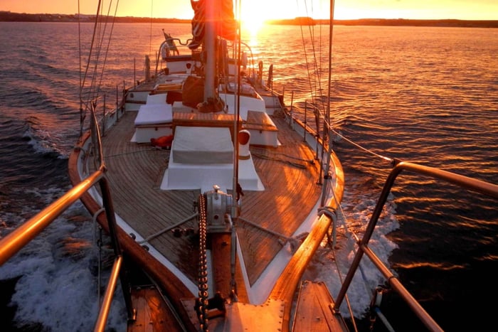 Daylight or Sunset on a Vintage Sailboat