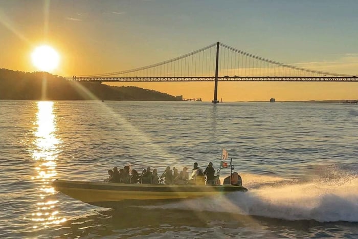 Lisbon Speedboat Sunset with Monuments Sightseeing