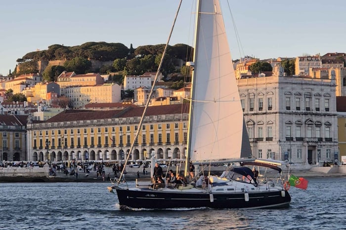 Lisbon Sunset Sailboat Tour for Small Groups with Wine and Snacks