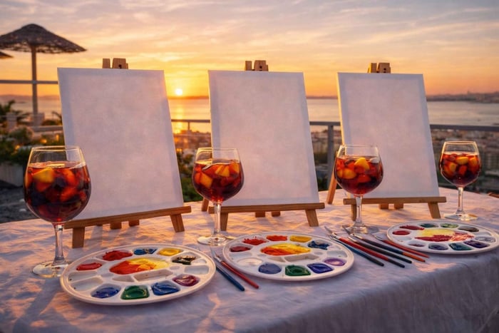 Lisboa: Pôr do Sol, Sangria e Pintura | Easel Escape