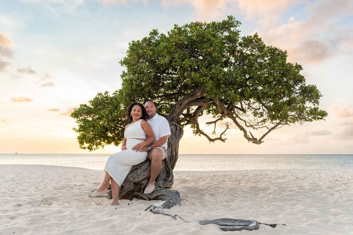 Aruba: Fotosession for par på stranden