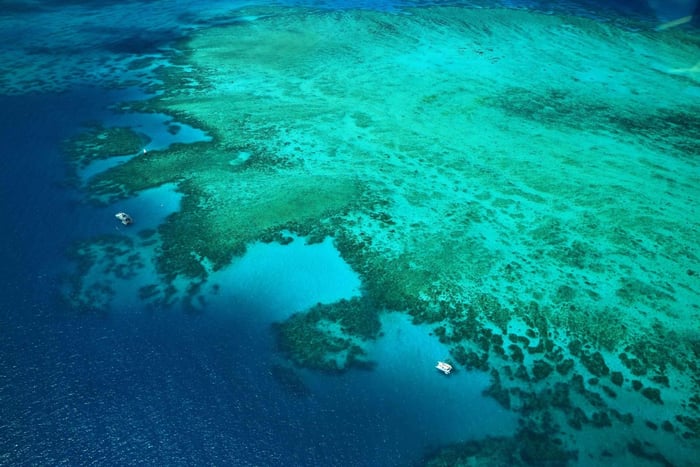 Cairns: Naturskön flygning över Stora barriärrevets yttre kanter