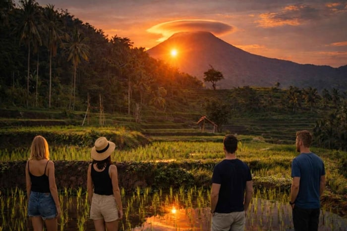 Senaru One Day Tours Traditional House And Green Rice Fields