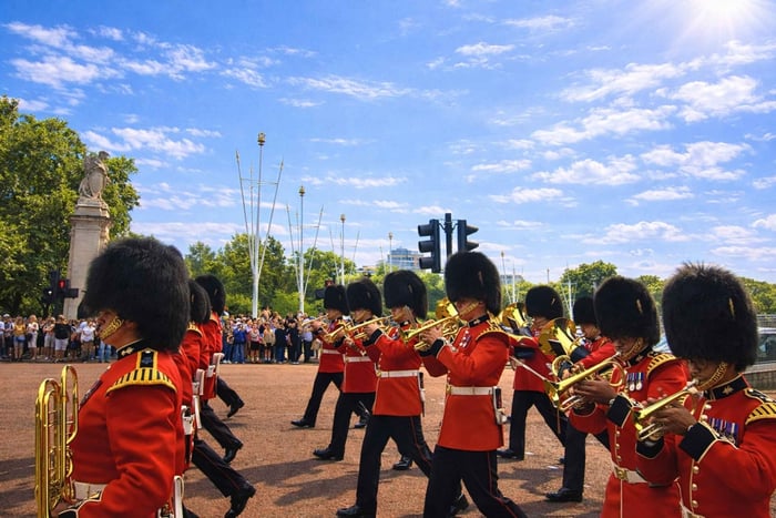 Changing of the Guard walking tour at Buckingham Palace