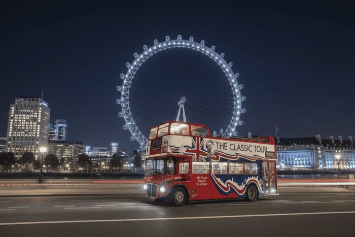 Vintage Open-Top Bus Night Tour with Live Guide