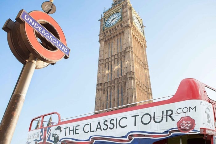 Vintage Open-Top Bus Tour with Live Guide