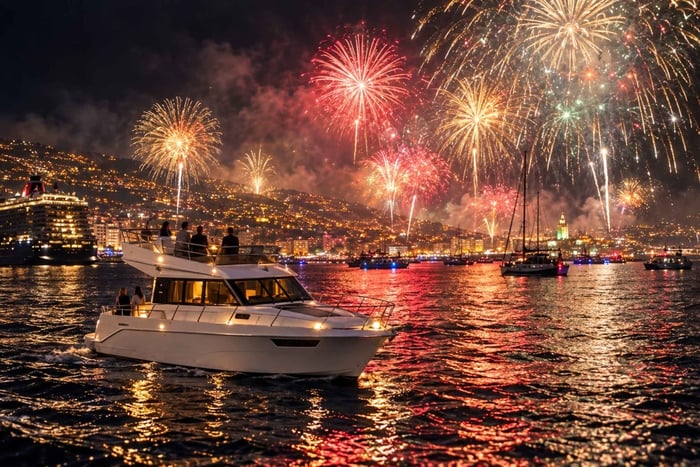 Funchal: privéboottocht op oudejaarsavond met vuurwerk