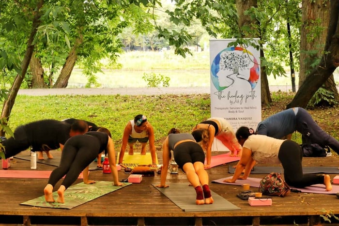 Power Pilates-udendørsundervisning i Retiro Park
