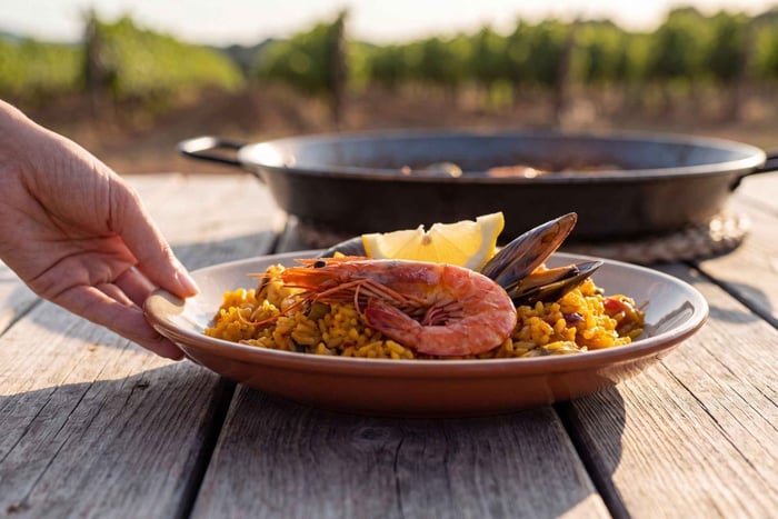 Experiencia de vendimia en Es Fangar con cata de vinos y paella