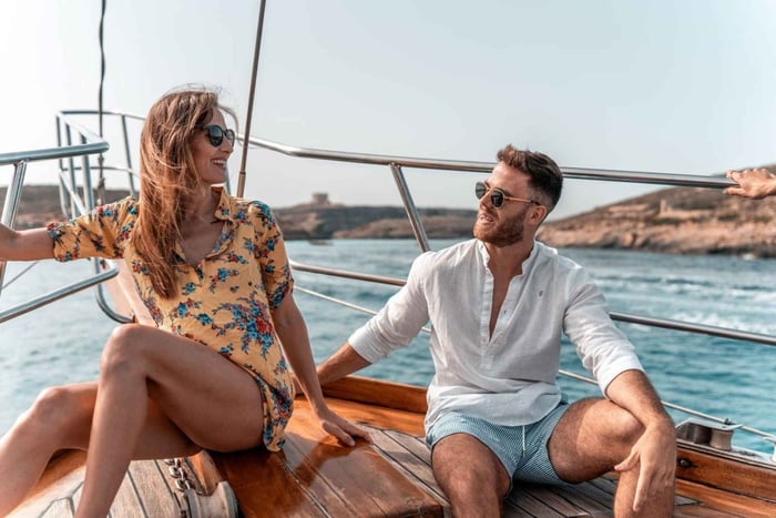 Fra Bådtur til Comino og Gozo med stop ved Blue Lagoon