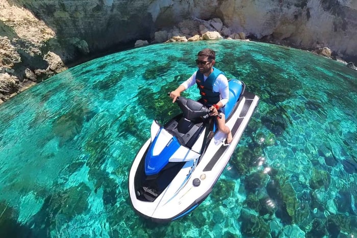 Von Mellieħa: Comino, Blaue Lagune und Gozo Jet Ski Tour