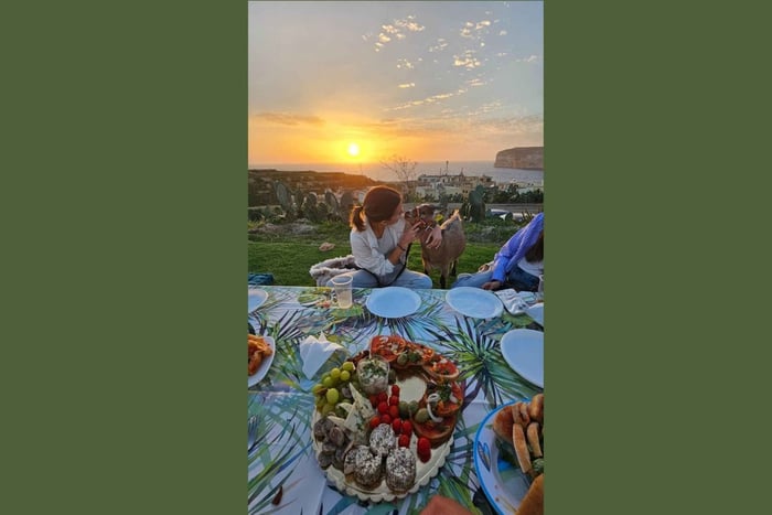Gozo: Xlendi Bay Sunset Picnic with Pygmy Goats